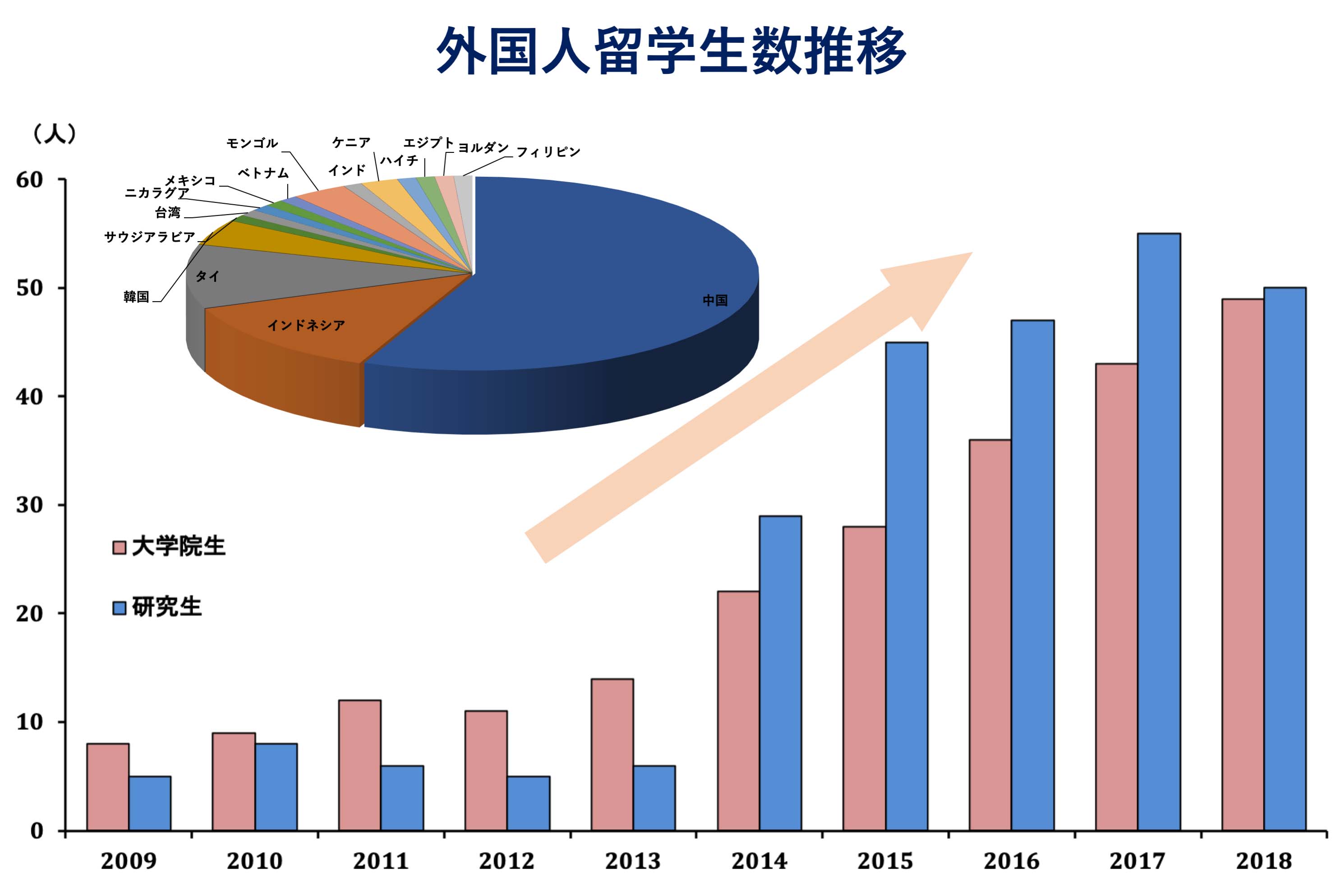 外国人留学生数推移